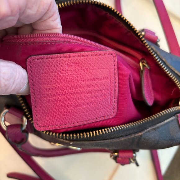 Coach Pink and Brown Satchel Bag with Wallet - Picture 14 of 15
